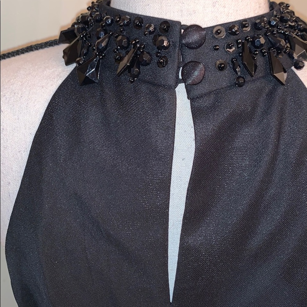 NWT Black Beaded Neck Embellished Evening Tank - Picture 5 of 8